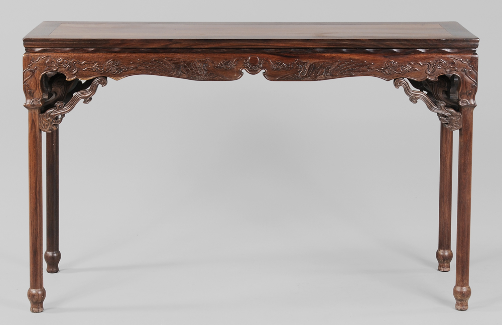 Appraisal: Ming Style Carved Hardwood Altar Table Chinese th century probably