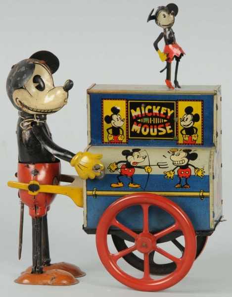 Appraisal: Tin Distler Disney Mickey Mouse Hurdy Gurdy Toy Description German