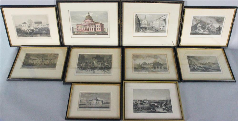 Appraisal: TEN HISTORICAL PRINTS OF BOSTON Print x in the largest