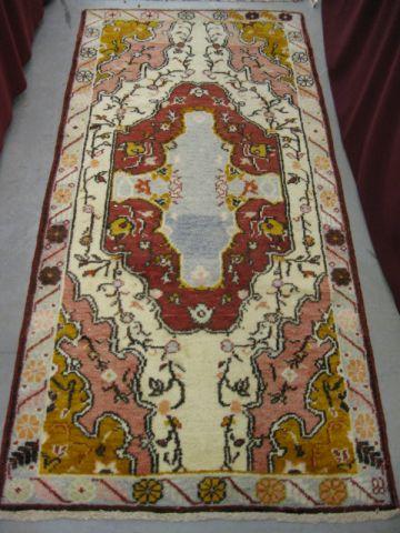 Appraisal: Oushak Persian Handmade Rug floral on ivory field soft colors