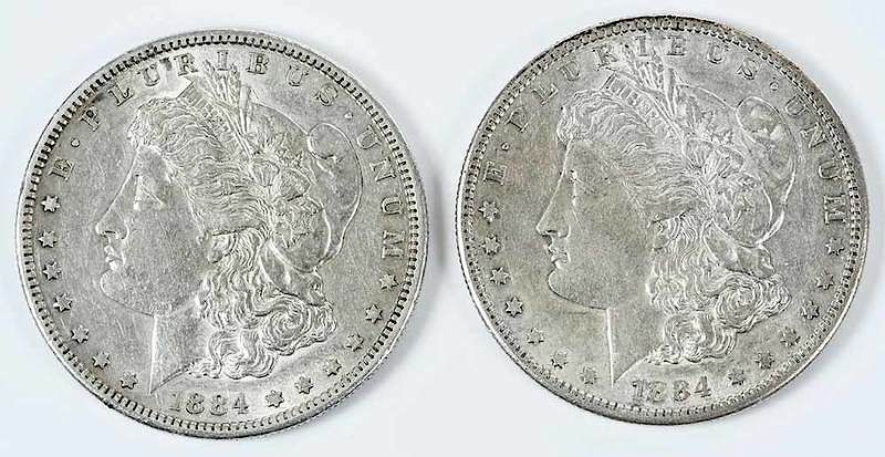 Appraisal: Two -S Morgan Dollars tough San Francisco issue Provenance Alex