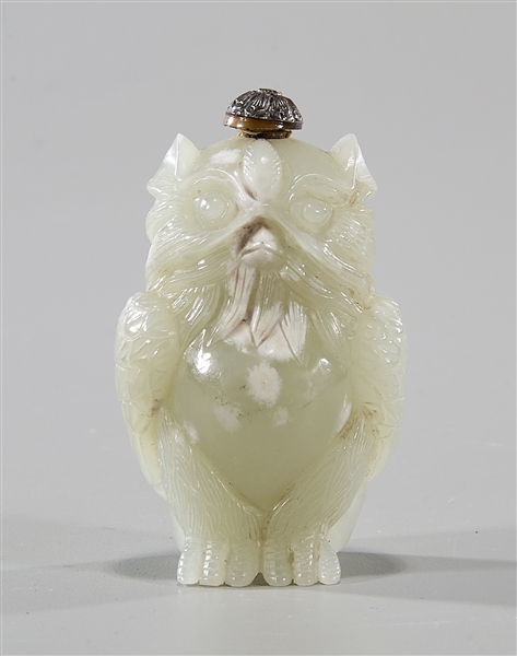 Appraisal: Chinese jade owl snuff bottle x approx Condition wear