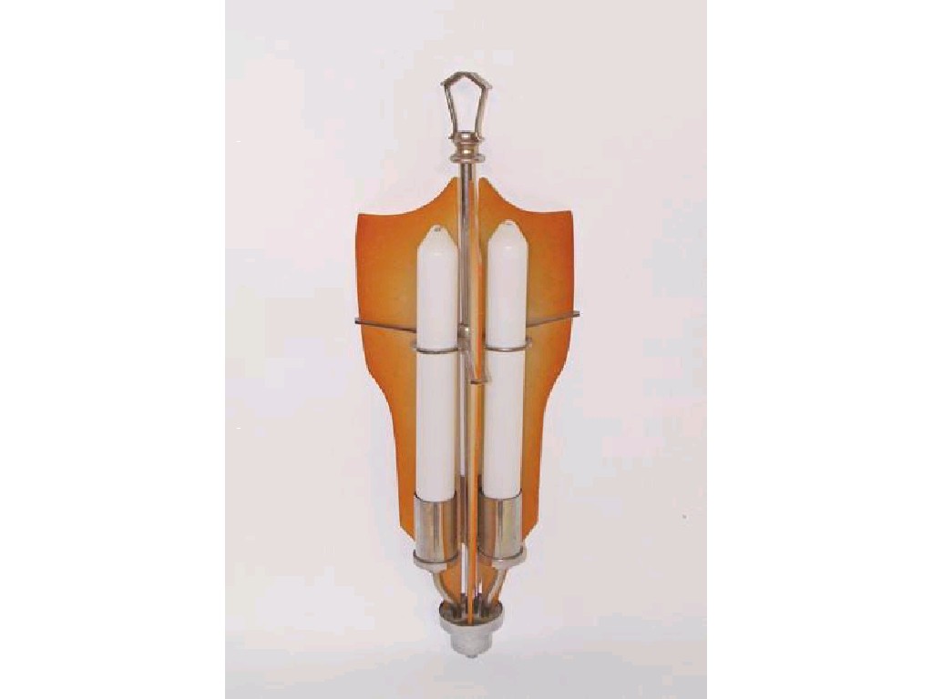 Appraisal: AN ART DECO ROCKET LIGHT HANGING LIGHT FITTING the central