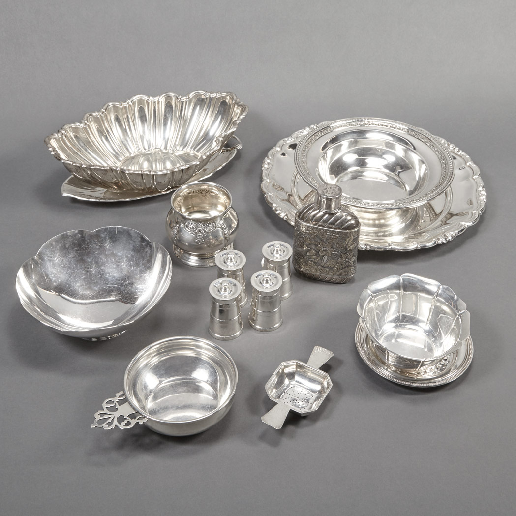 Appraisal: Group of Sterling Silver and Silver Plated Table Articles Including