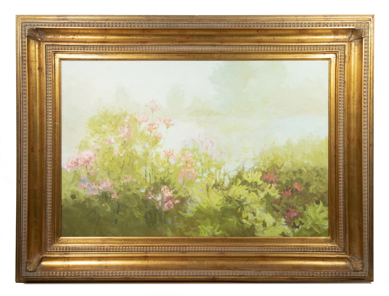 Appraisal: ROBERT SPRING TH C MAINE Misty Summer Flower Garden oil