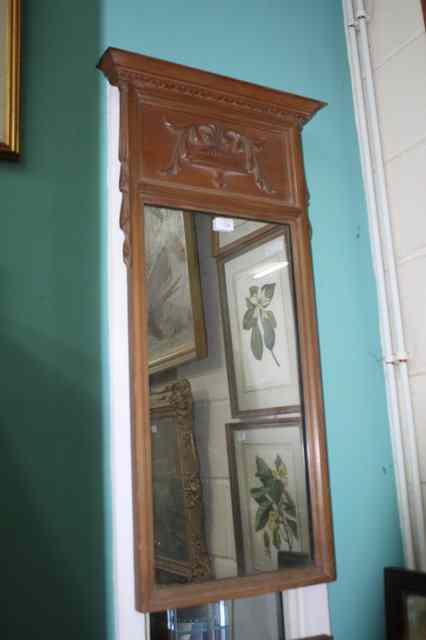 Appraisal: A PINE ADAM STYLE PIER MIRROR with urn decorated panel