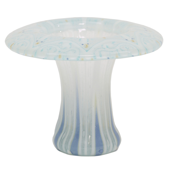 Appraisal: Higgins Dropout vase Arabesque pattern clear glass with light blue