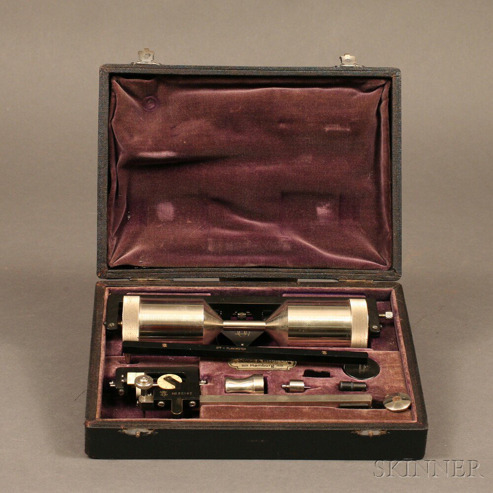 Appraisal: Cased Universal Radial OTT Planimeter Schacht Westerich Hamburg Germany No