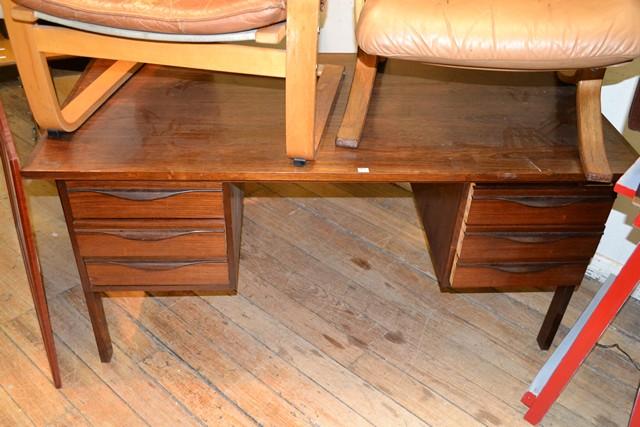 Appraisal: DANISH SIX-DRAWER ROSEWOOD DESK x x cm DANISH SIX-DRAWER ROSEWOOD