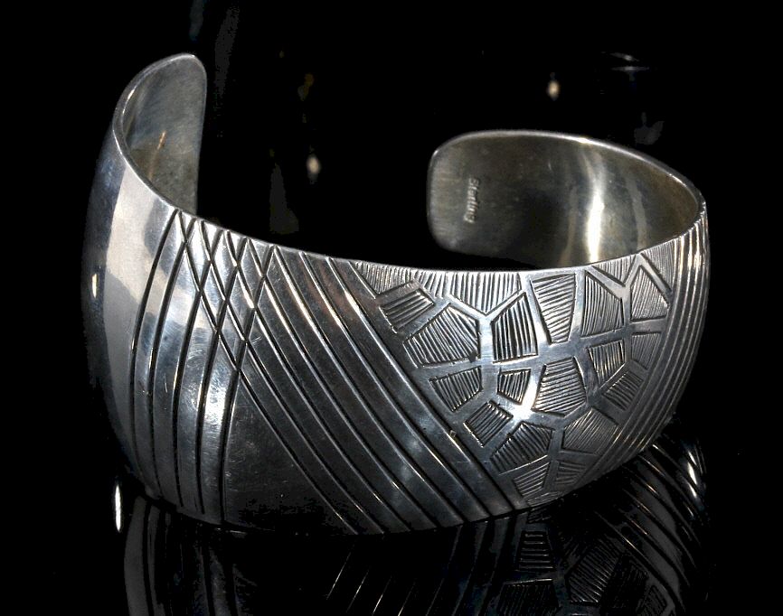 Appraisal: Navajo Sterling Silver Whimsical Bracelet Cuff For your bidding pleasure