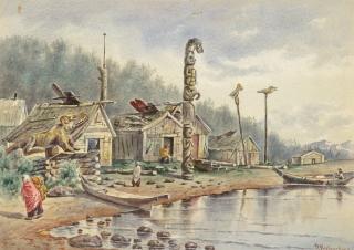 Appraisal: THEODORE RICHARDSON - Wrangell Alaskawatercolor on paper x inchessigned lower