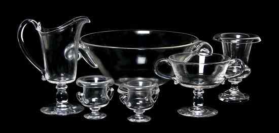 Appraisal: A Collection of Steuben Glass Articles comprising a center bowl