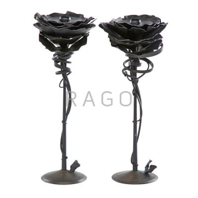 Appraisal: ALBERT PALEY Pair of candlesticks Condition Report