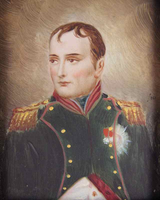 Appraisal: MINIATURE PAINTING ON COPPER OF NAPOLEON '' x '' illegible