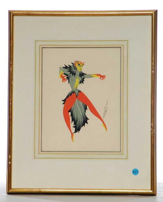 Appraisal: SIGNED GOUACHE BY ERT Gouache on paper by Ert Romain