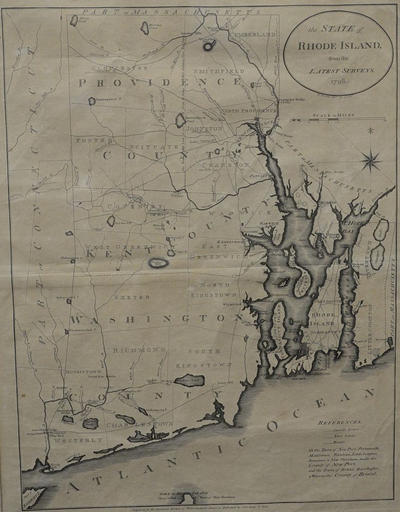 Appraisal: The State of Rhode Island Engraved Map from the latest