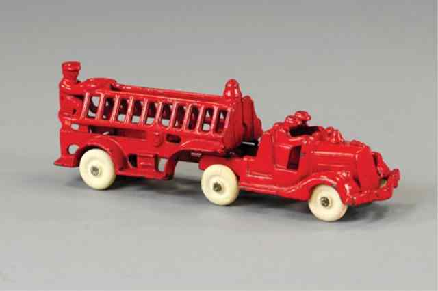 Appraisal: KENTON TRACTOR TRAILER LADDER TRUCK Cast iron painted in red