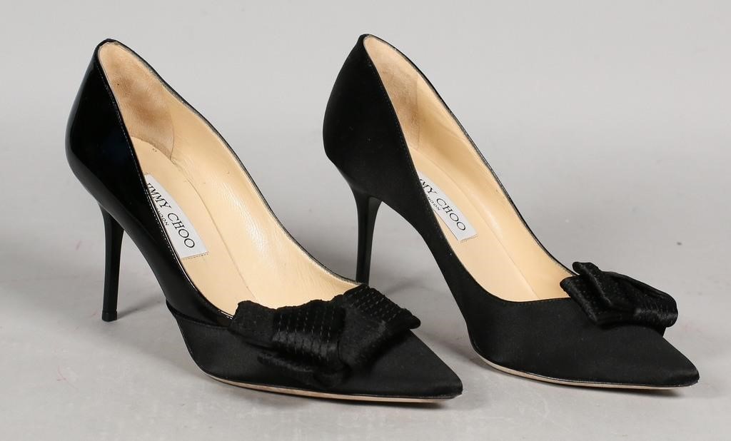 Appraisal: Lot includes Jimmy Choo black satin and patent leather Fitz