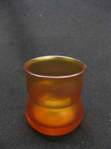 Appraisal: Art Glass Toothpick Holder golden amber iridescent attributed to Nash