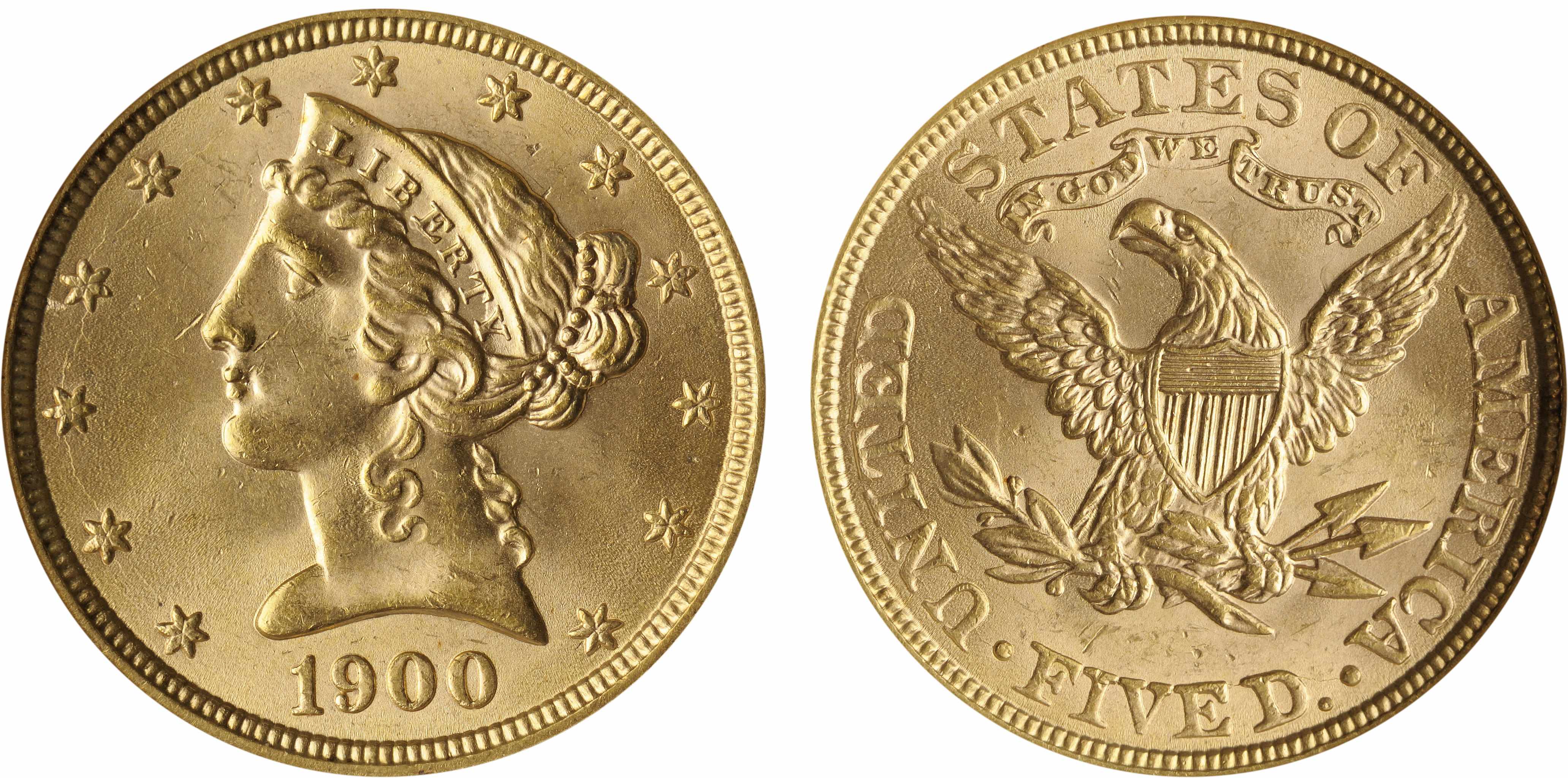 Appraisal: MS NGC A frosty honey-gold specimen with a strong strike