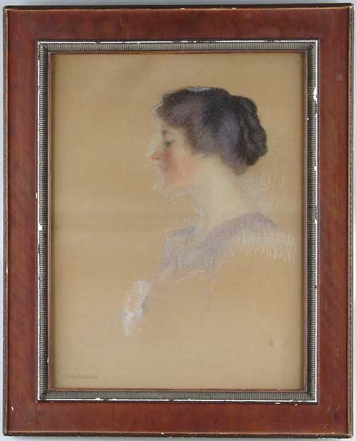 Appraisal: ELIZABETH STEVENS American th Century PORTRAIT OF A WOMAN Shoulder