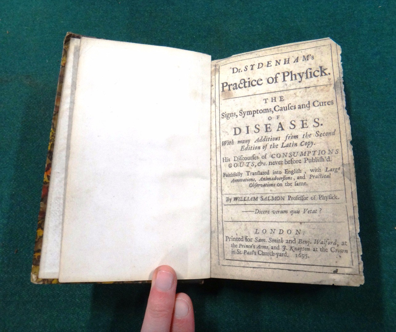 Appraisal: SALMON Wm Dr Sydenham's Practice of Physick with many additions