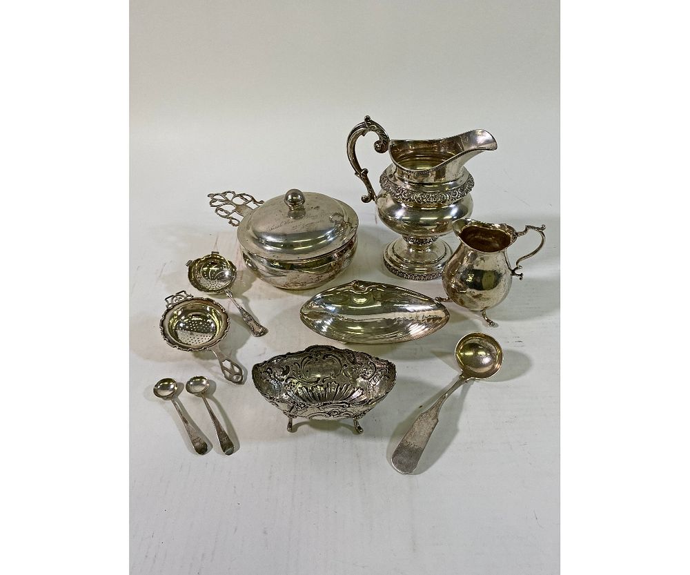 Appraisal: English Silver Tableware etc English silver tableware hallmarked monogrammed and