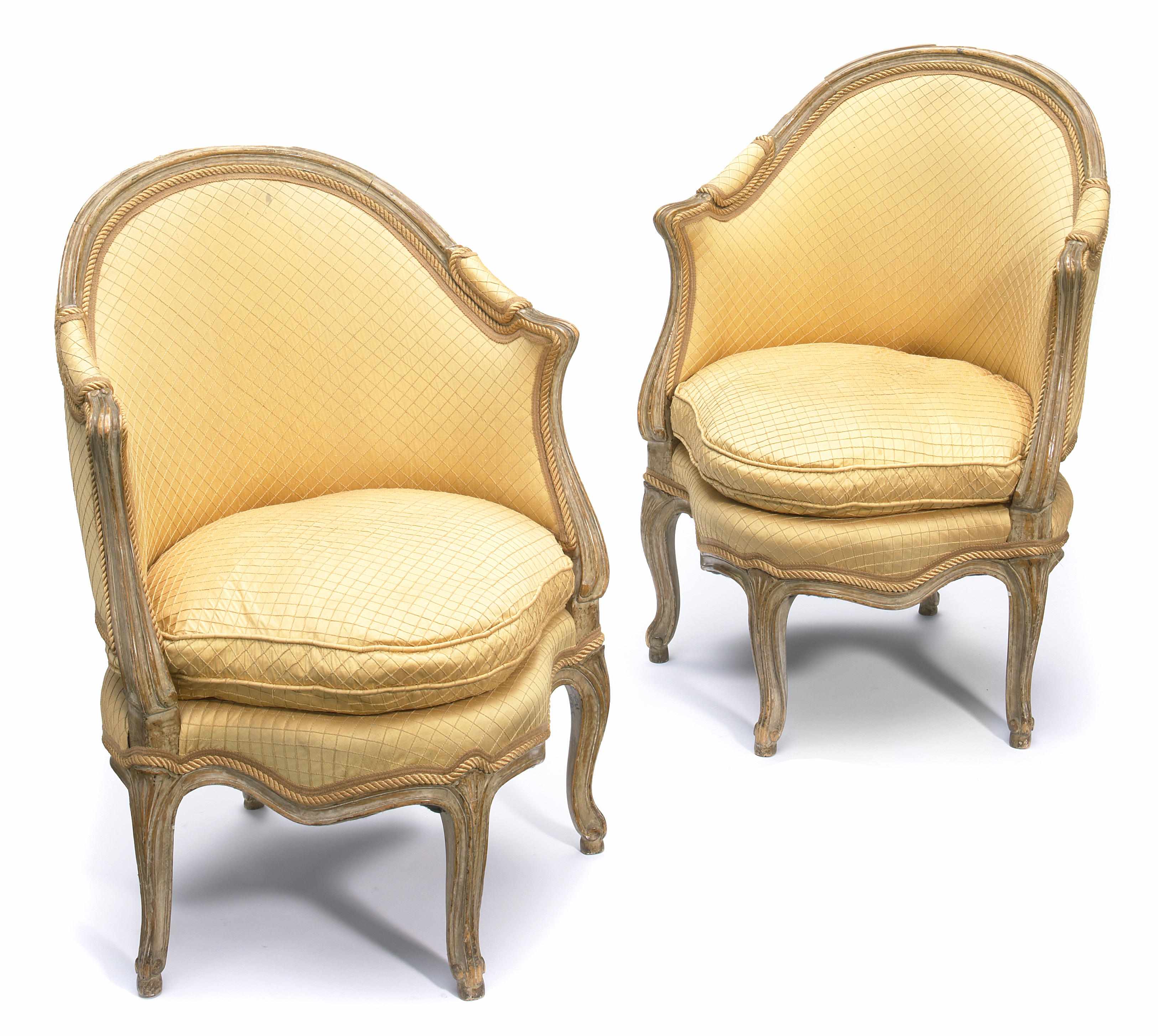 Appraisal: A pair of Louis XV style parcel gilt and paint