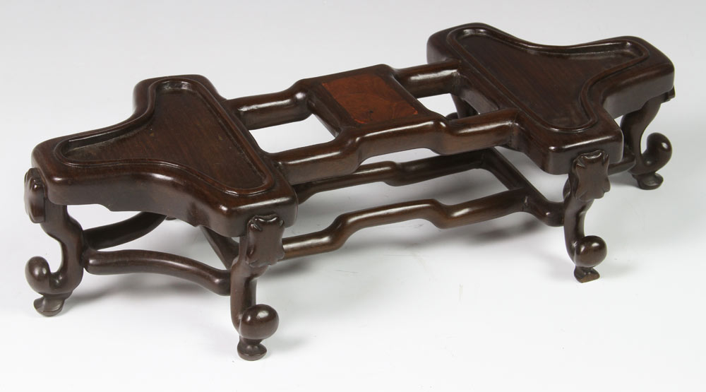 Appraisal: - Chinese Carved Wood Stand Teak wood stand China with