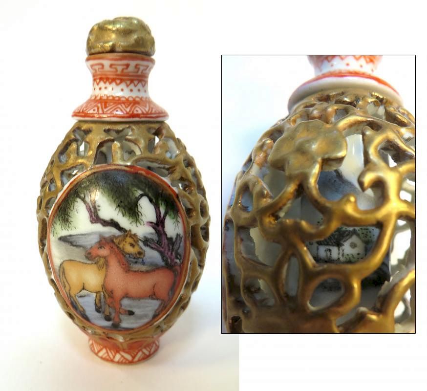 Appraisal: Fine Qianlong Porcelain Snuff Fine Qianlong Porcelain Snuff Description Fine