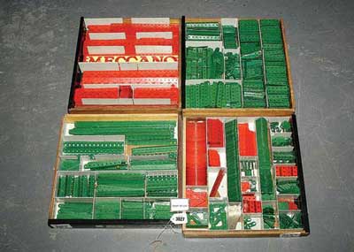 Appraisal: Large quantity of mostly repainted red and green Meccano consisting