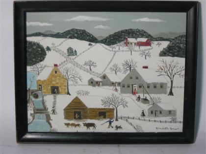 Appraisal: Elizabeth Brown th centurywinter farm scene