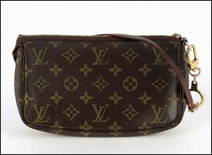 Appraisal: LOUIS VUITTON MONOGRAMMED CANVAS AND LEATHER POCHETTE HANDBAG With dustbag