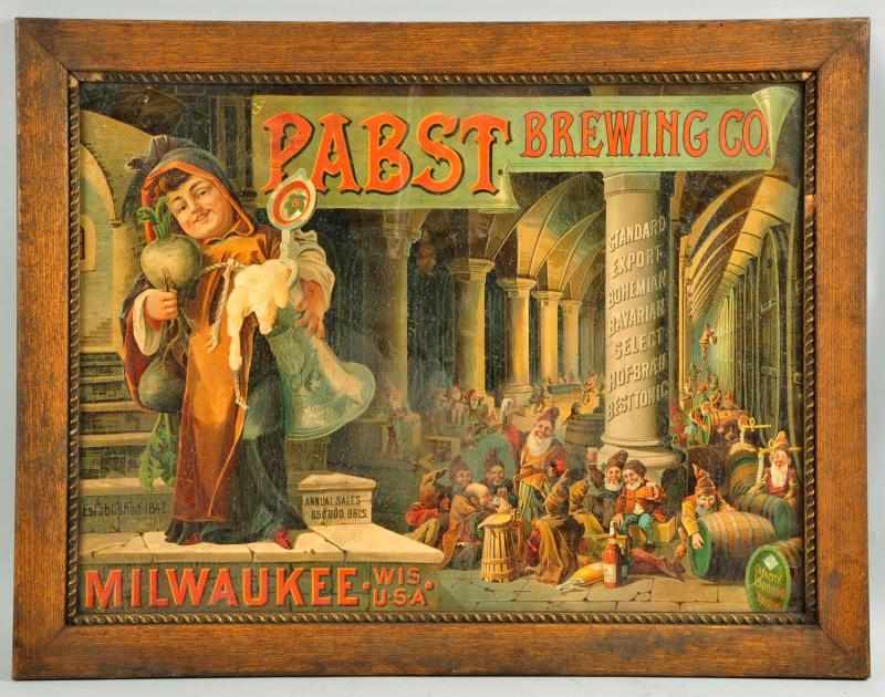 Appraisal: Pabst Brewing Company Advertising Sign Description Framed under glass in