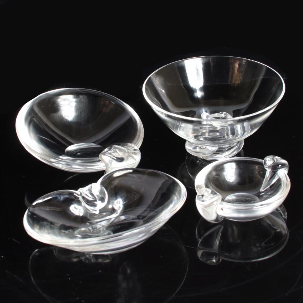 Appraisal: STEUBEN CLEAR GLASS PC BOWL GROUP H X DIAM SPIRAL