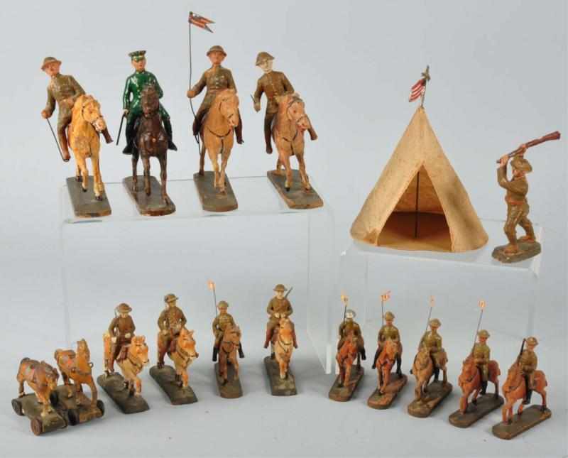 Appraisal: Lot of Elastolin American Toy Soldiers Description Circa s Made