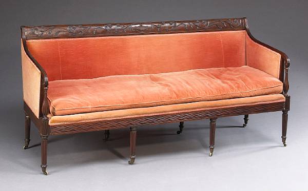 Appraisal: A Federal style mahogany sofa second half th century height