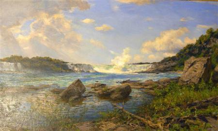 Appraisal: AMERICAN SCHOOL TH CENTURY NIAGARA FALLS Oil on canvas cm