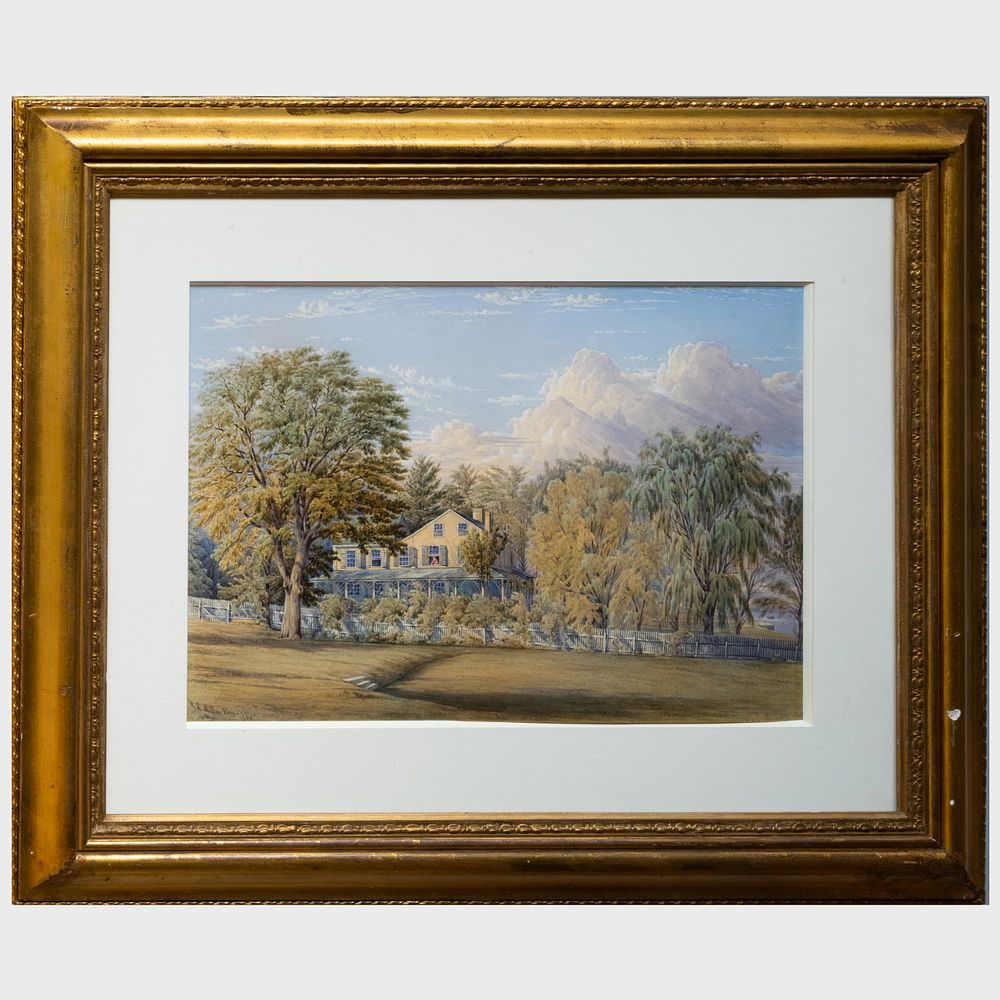 Appraisal: William Rickarby Miller - View at Morrisania Watercolor on paper