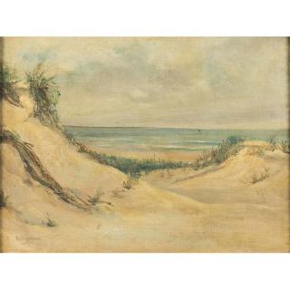 Appraisal: Lillian Sooy Hover Painting Framed oil on canvas Coastal Dunes