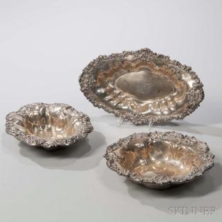 Appraisal: Three American Sterling Silver Bowls early th century two oval