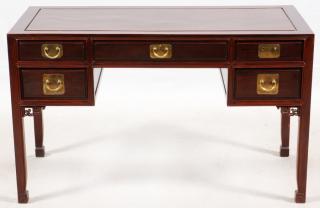 Appraisal: CHINESE MAHOGANY WRITING DESK AND CHAIR PIECES CHINESE MAHOGANY WRITING