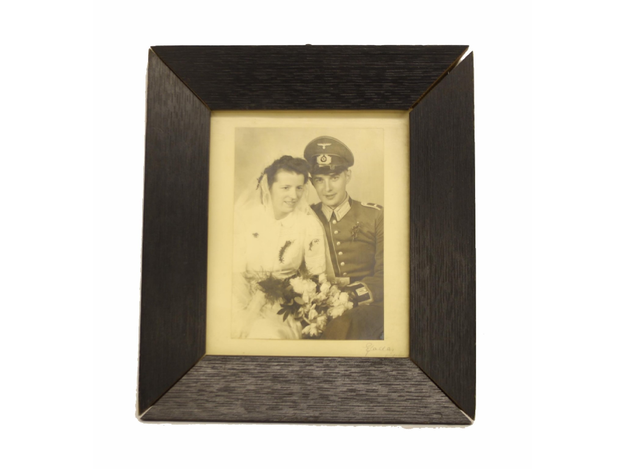 Appraisal: Nazi interest - Third Reich period framed wedding photograph of