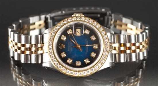 Appraisal: Rolex Oyster Perpetual Date Just stainless steel and diamond lady's