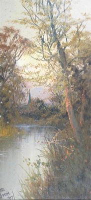 Appraisal: Joel Owen early th Century River landscapes A pair both