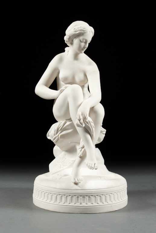 Appraisal: Victorian parian bathing nymph second half- th century modeled as