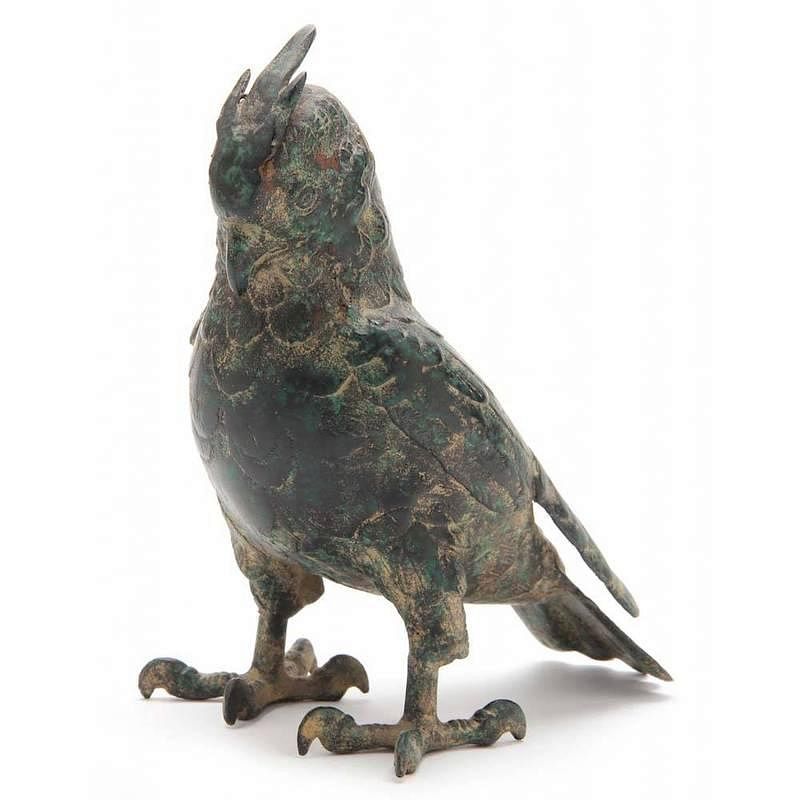 Appraisal: Japanese Cold Painted Bronze Cockatoo th century or earlier superb