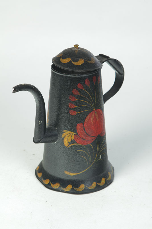 Appraisal: TOLE COFFEE POT American nd quarter- th century Tall pot