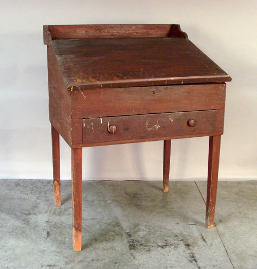 Appraisal: Pennsylvania painted poplar schoolmaster 's desk th c h x