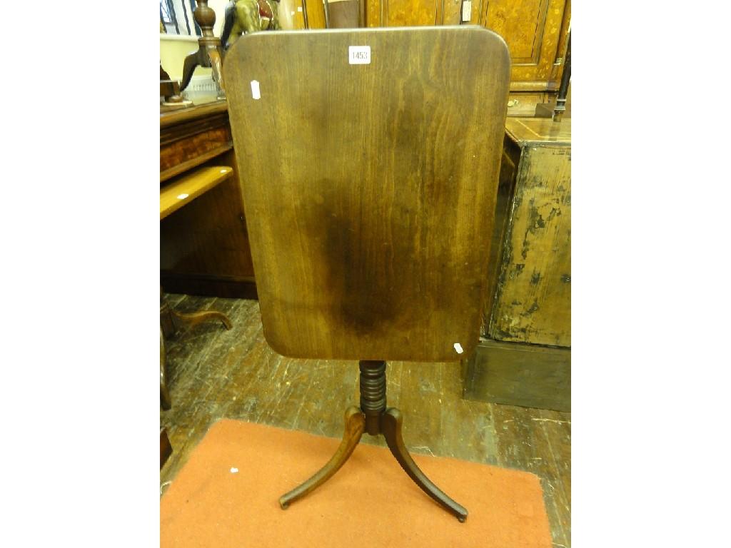 Appraisal: A th century mahogany tilt top occasional table of rectangular